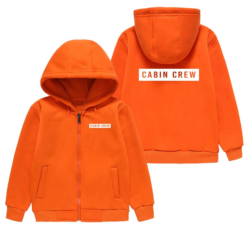Cabin Crew Text Designed "CHILDREN" Zipped Hoodies