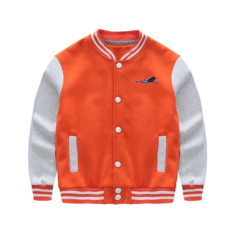 Multicolor Airplane Designed "CHILDREN" Baseball Jackets