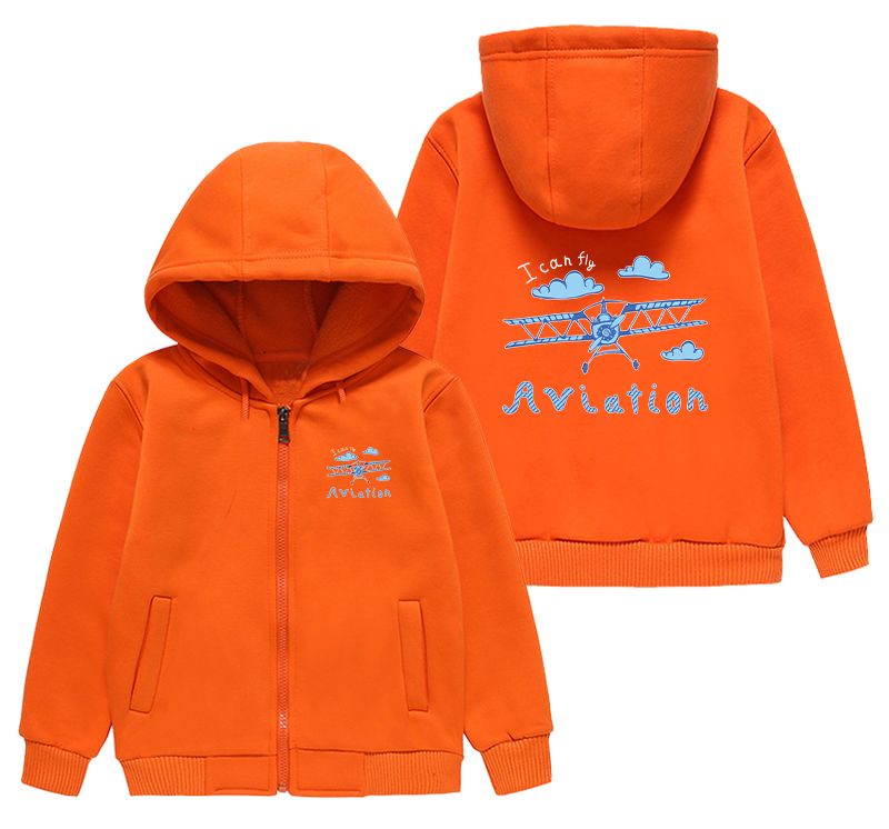 I Can Fly & Aviation Designed "CHILDREN" Zipped Hoodies