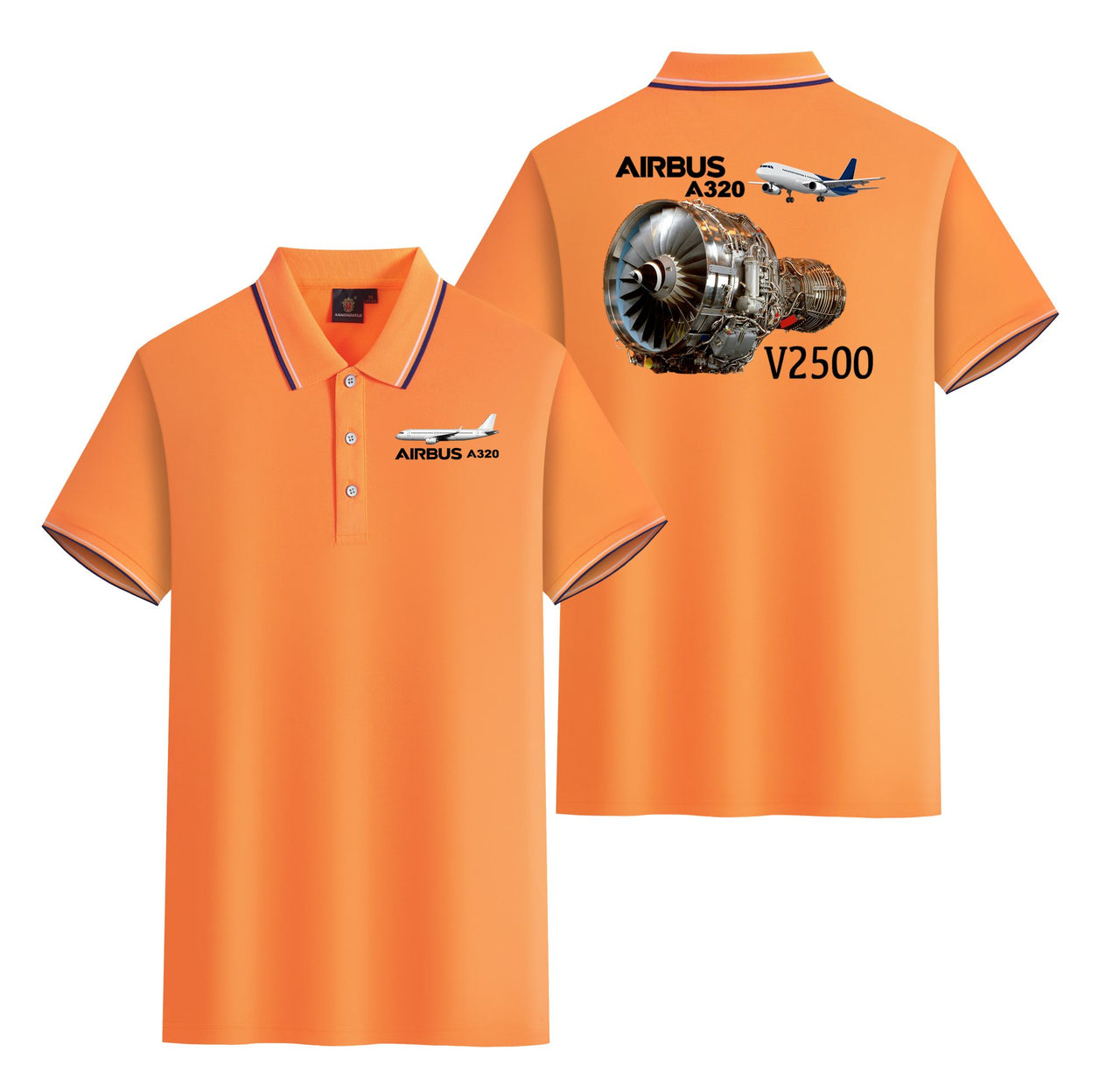 Airbus A320 & V2500 Engine Designed Stylish Polo T-Shirts (Double-Side)