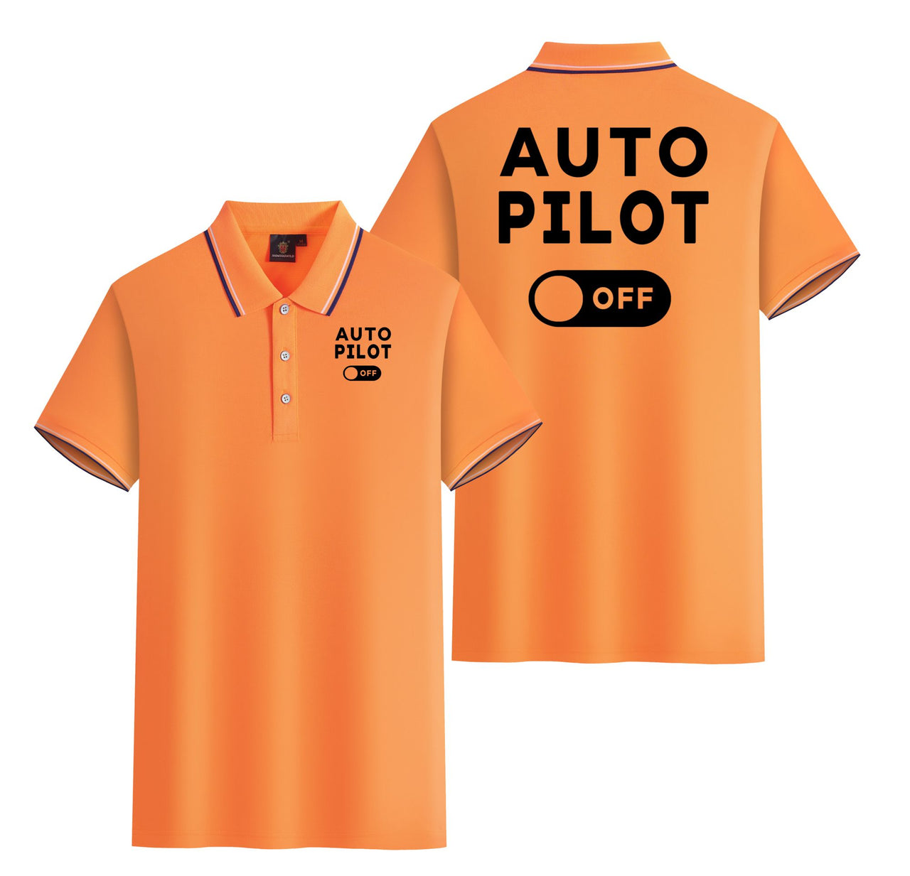 Auto Pilot Off Designed Stylish Polo T-Shirts (Double-Side)