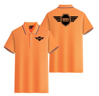 Thumbnail for Born To Fly & Badge Designed Stylish Polo T-Shirts (Double-Side)