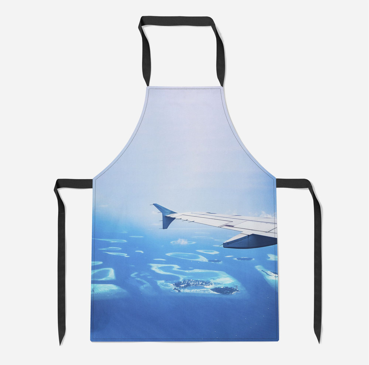 Outstanding View Through Airplane Wing Designed Kitchen Aprons