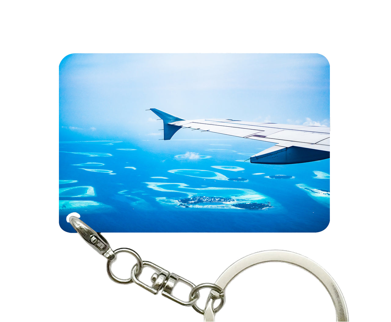 Outstanding View Through Airplane Wing Designed Key Chains