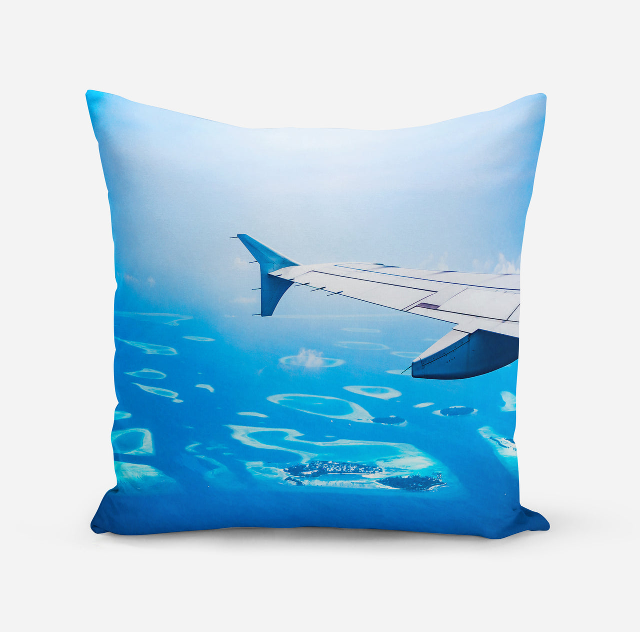 Outstanding View Through Airplane Wing Designed Pillows