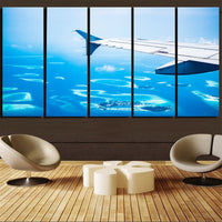 Thumbnail for Outstanding View Through Airplane Wing Printed Canvas Prints (5 Pieces) Aviation Shop 