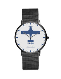 Thumbnail for Piper PA-28 Stainless Steel Strap Watches Pilot Eyes Store Black & Stainless Steel Strap 