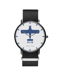 Thumbnail for Piper PA-28 Leather Strap Watches Pilot Eyes Store Black & Black Nylon Strap 