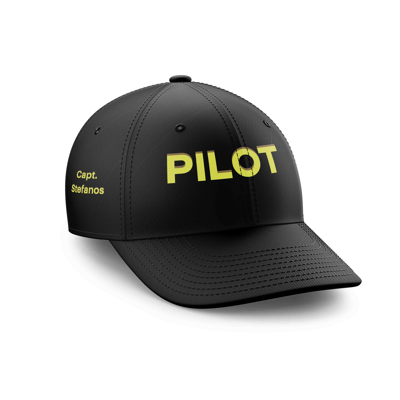Customizable Name & PILOT Text Embroidered Hats