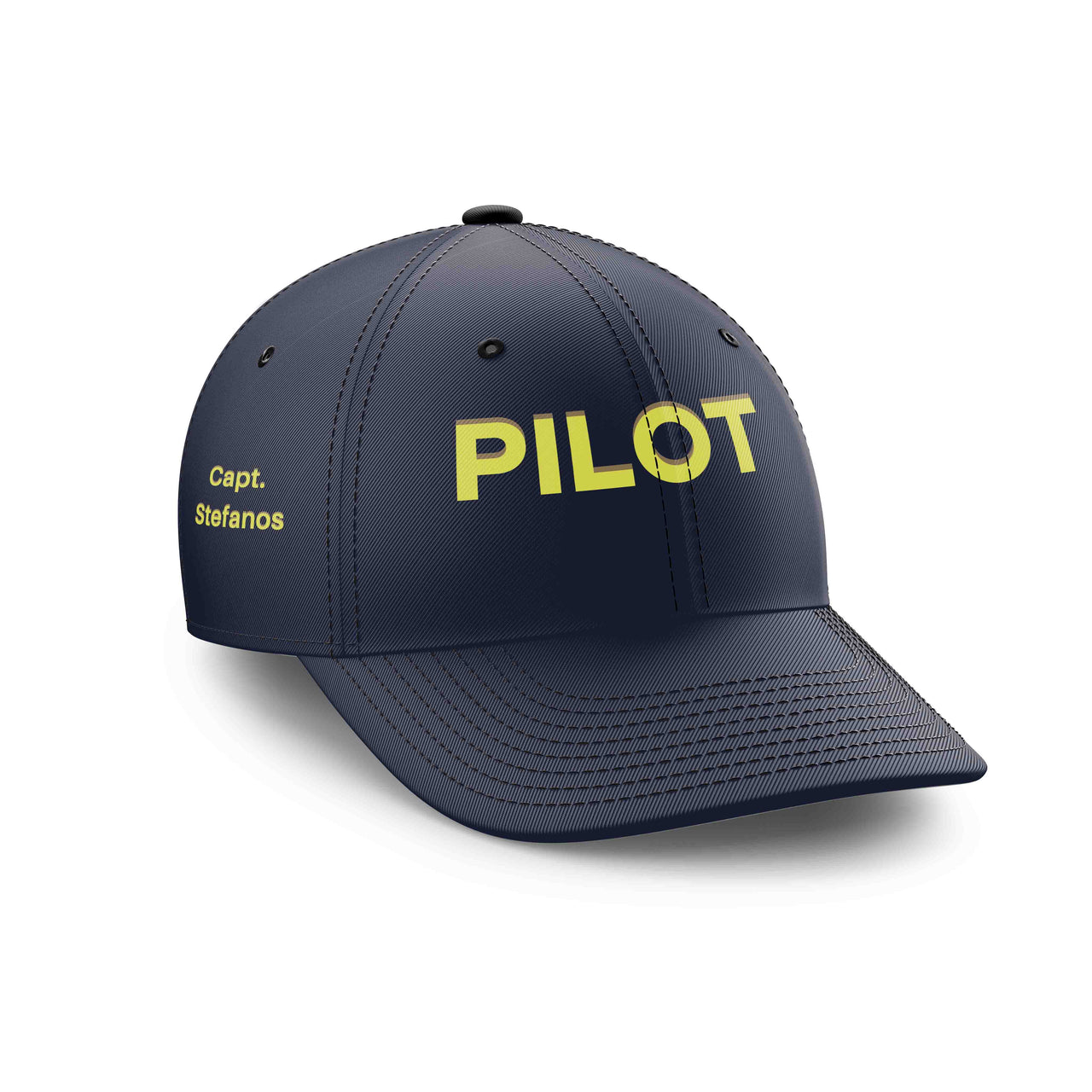 Customizable Name & PILOT Text Embroidered Hats