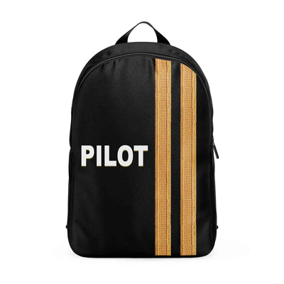 PILOT & Epaulettes 2 Lines aviation print backpack, durable polyester.