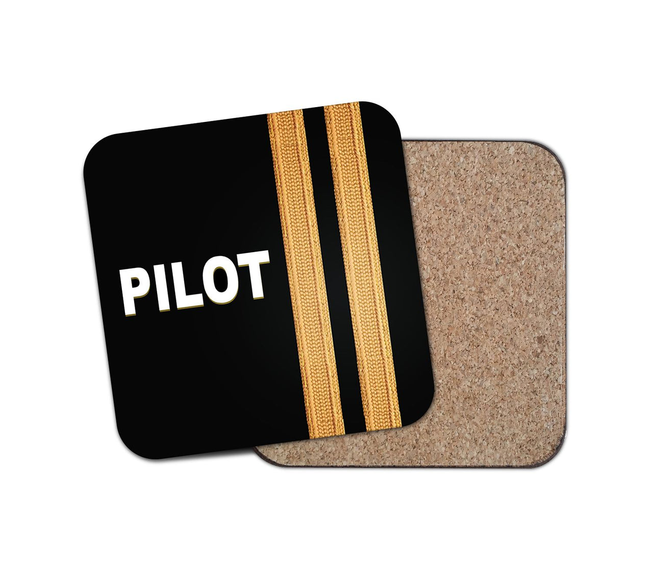 PILOT & Epaulettes 2 Lines Designed Coasters