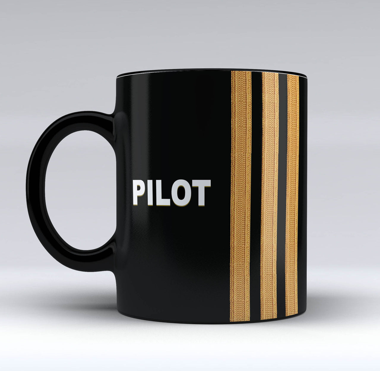 PILOT & Pilot Epaulettes (4,3,2 Lines) Designed Black Mugs