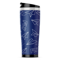 Thumbnail for Paper Airplane & Fly-Blue Designed Travel Mugs