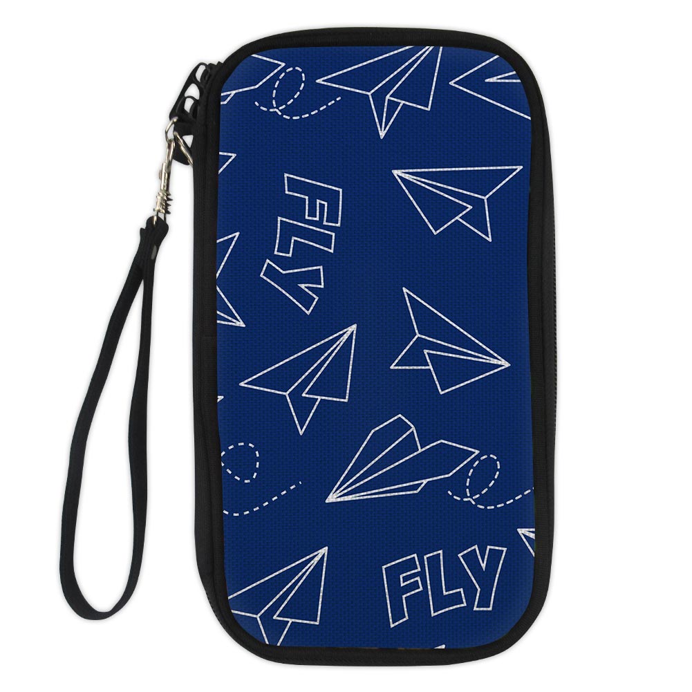 Paper Airplane & Fly-Blue Designed Travel Cases & Wallets