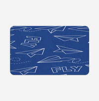 Thumbnail for Paper Airplane & Fly-Blue Designed Bath Mats