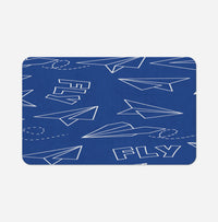 Thumbnail for Paper Airplane & Fly-Blue Designed Bath Mats