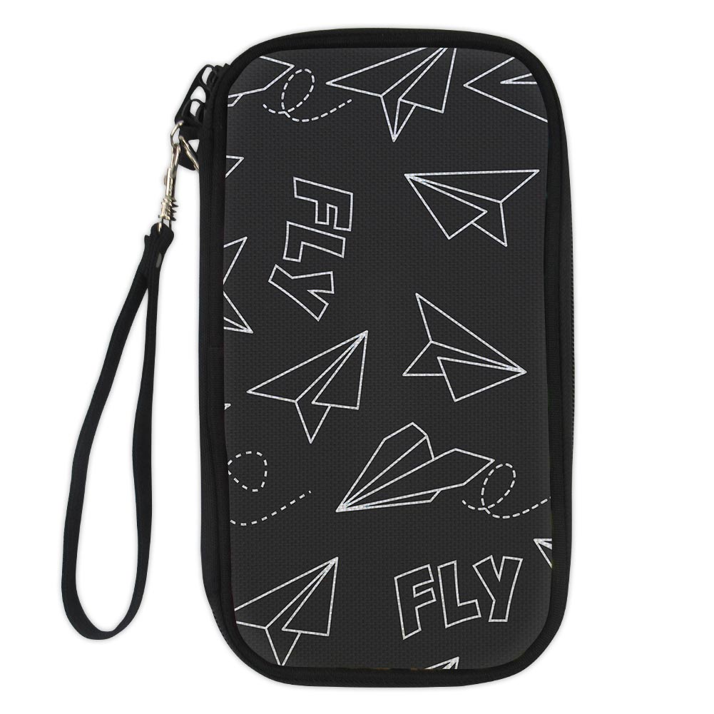 Paper Airplane & Fly-Gray Designed Travel Cases & Wallets