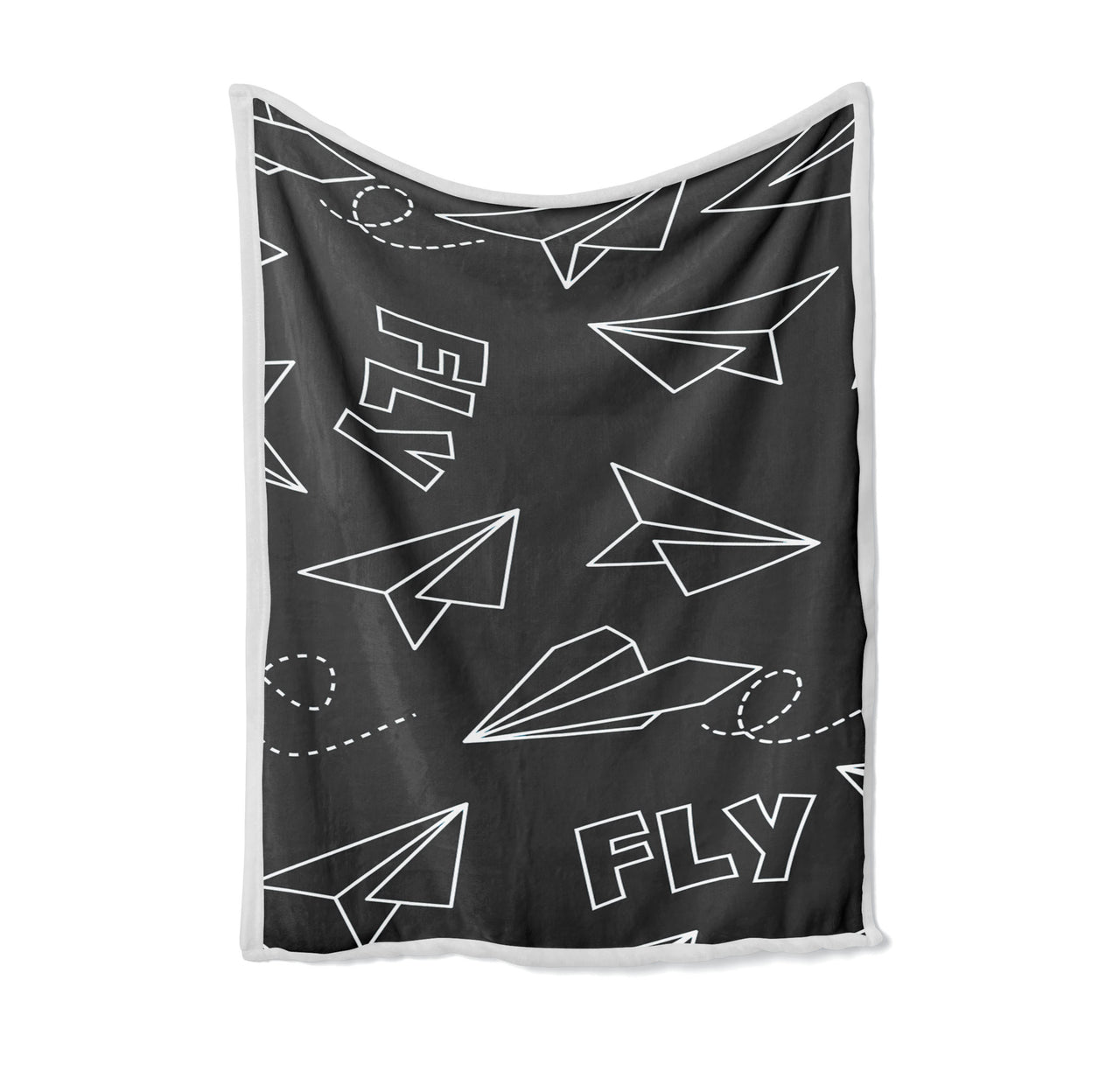 Paper Airplane & Fly-Gray Designed Bed Blankets & Covers