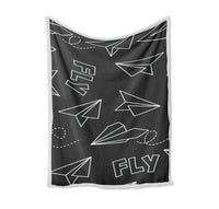 Thumbnail for Paper Airplane & Fly-Gray Designed Bed Blankets & Covers