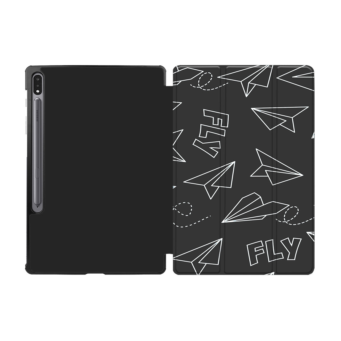 Paper Airplane & Fly-Gray Designed Samsung Tablet Cases