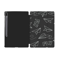Thumbnail for Paper Airplane & Fly-Gray Designed Samsung Tablet Cases