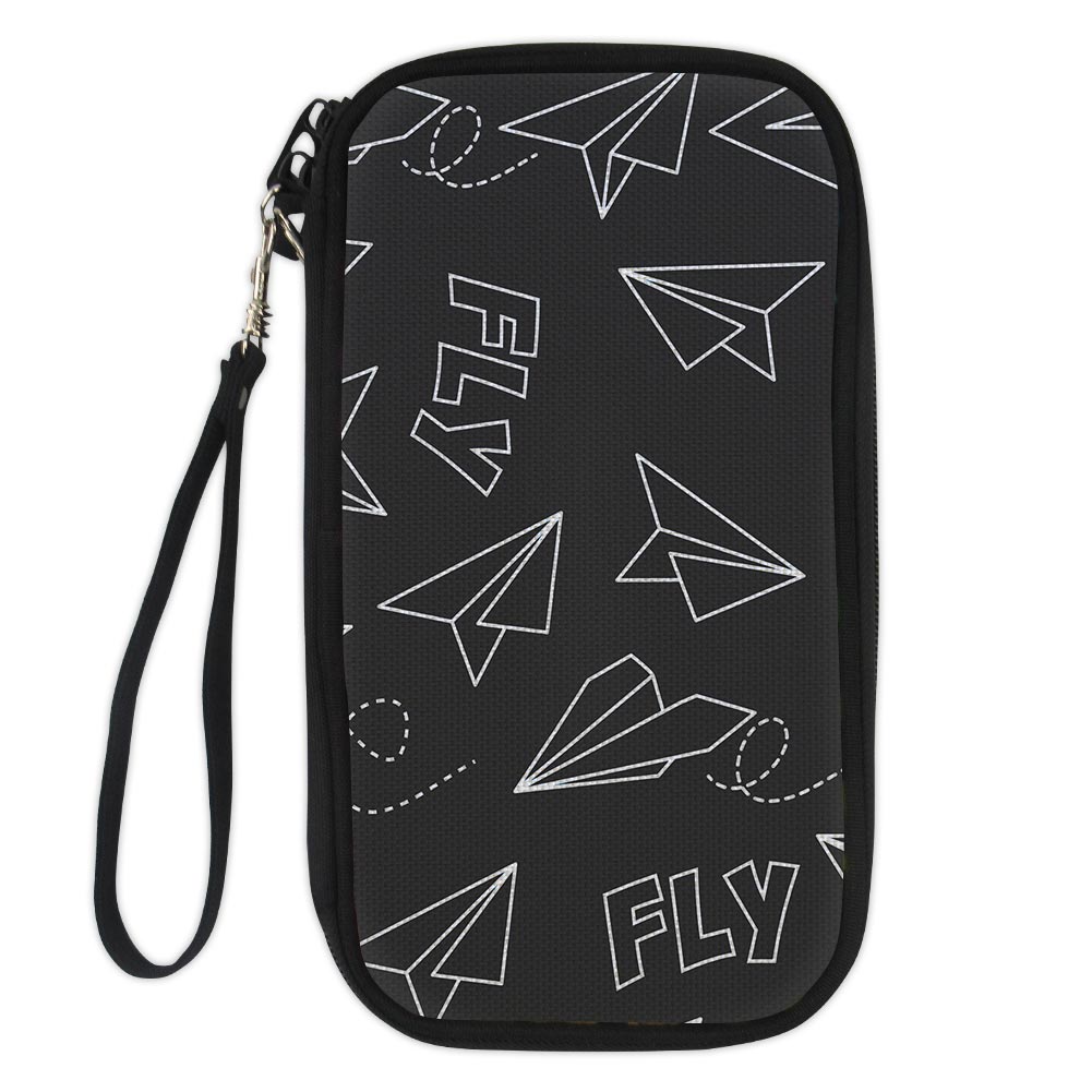 Paper Airplane & Fly-Gray Designed Travel Cases & Wallets