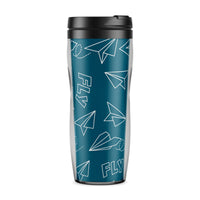 Thumbnail for Paper Airplane & Fly-Green Designed Travel Mugs