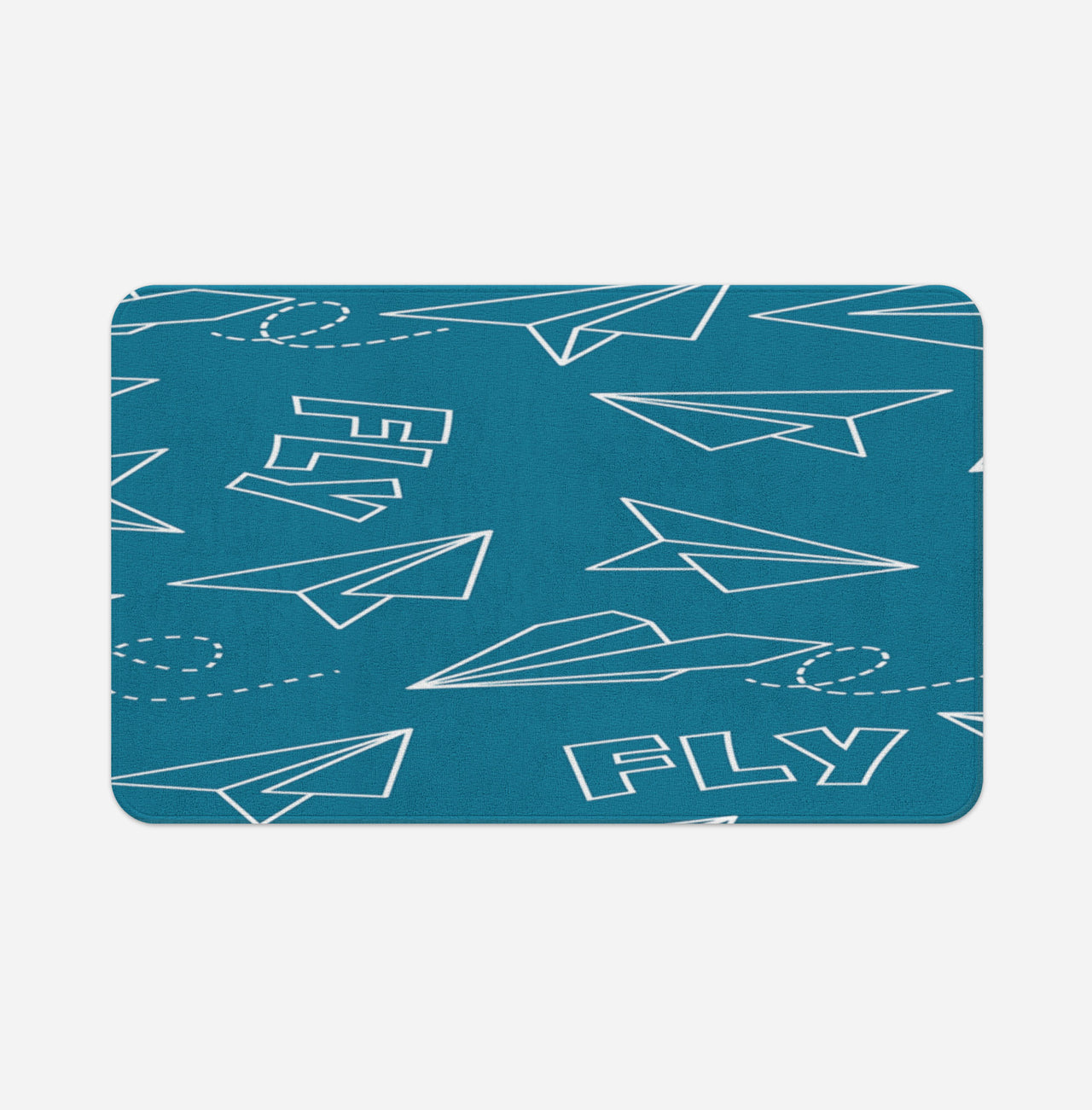 Paper Airplane & Fly-Green Designed Bath Mats