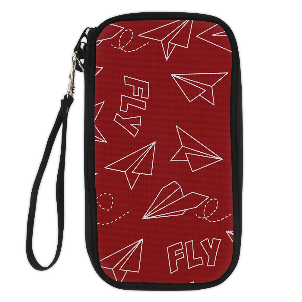 Paper Airplane & Fly-Red Designed Travel Cases & Wallets