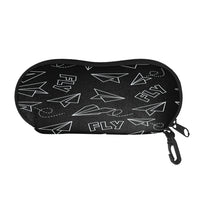 Thumbnail for Paper Airplane & Fly Black Designed Glasses Bag