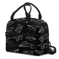 Thumbnail for Paper Airplane & Fly Black Designed Lunch Bags