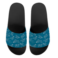 Thumbnail for Paper Airplane & Fly Green Designed Sport Slippers