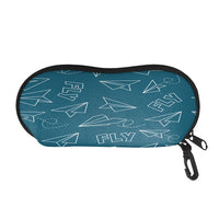Thumbnail for Paper Airplane & Fly Green Designed Glasses Bag