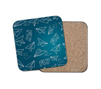 Thumbnail for Paper Airplane & Fly Green Designed Coasters