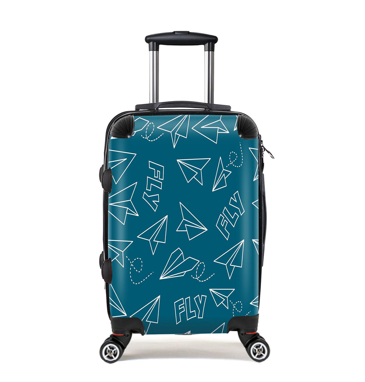 Paper Airplane & Fly Green Designed Cabin Size Luggages