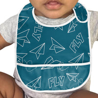 Thumbnail for Paper Airplane & Fly Green Designed Baby Bib