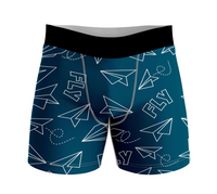 Thumbnail for Paper Airplane & Fly Designed Men Boxers