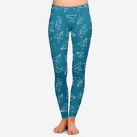 Thumbnail for Paper Airplane & Fly Designed Women Leggins