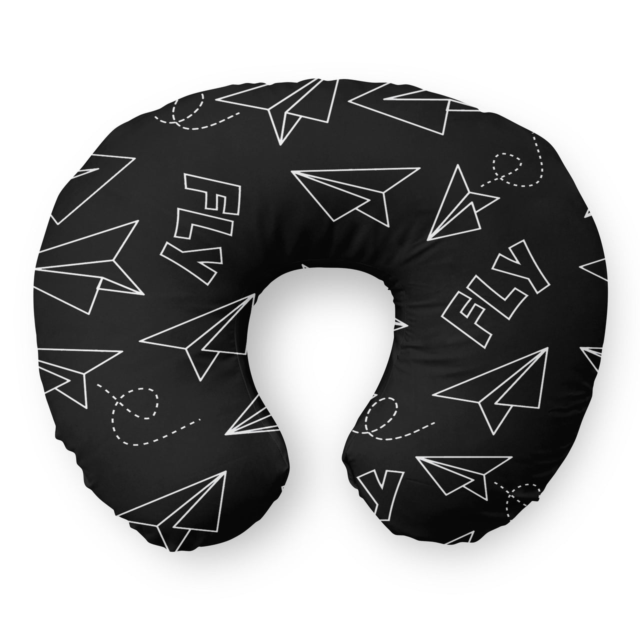 Paper Airplane & Fly (Black) Travel & Boppy Pillows
