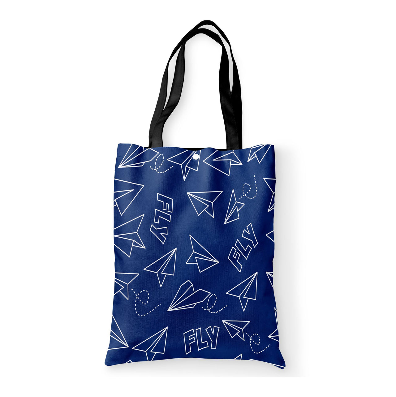 Paper Airplane & Fly (Blue) Designed Tote Bags