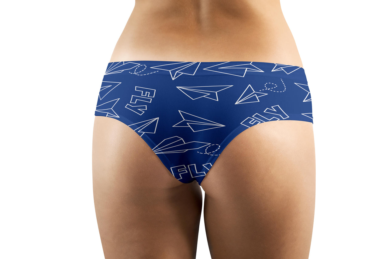 Paper Airplane & Fly (Blue) Designed Women Panties & Shorts