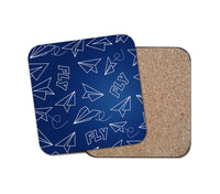 Thumbnail for Paper Airplane & Fly (Blue) Designed Coasters