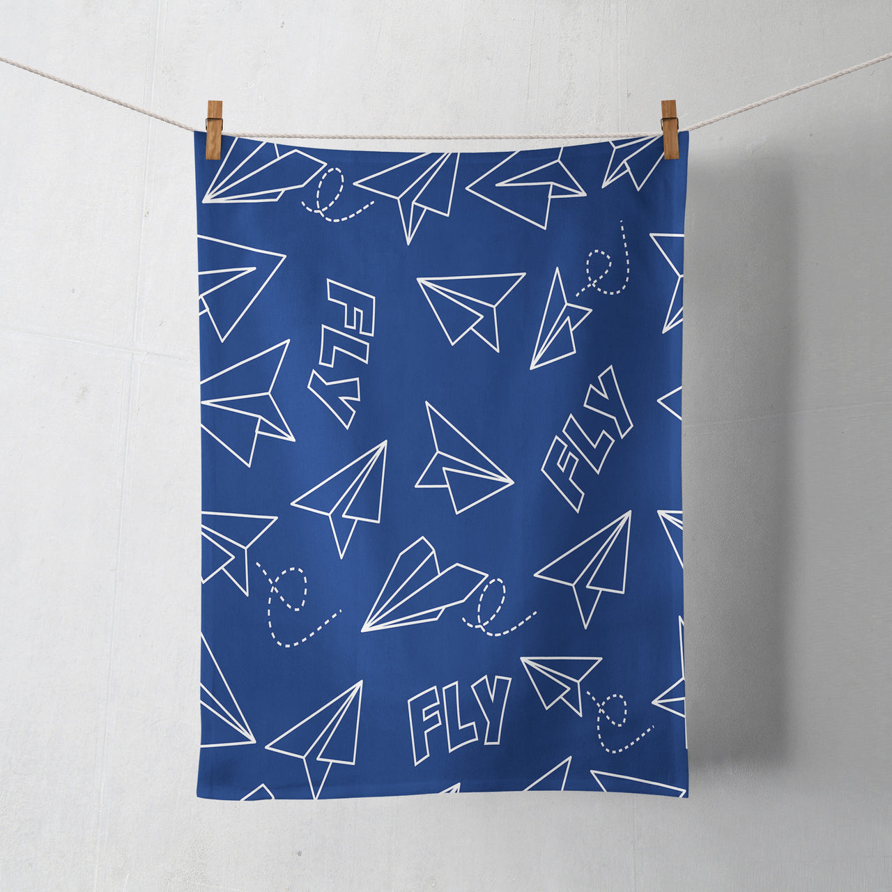 Paper Airplane & Fly (Blue) Designed Towels