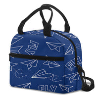 Thumbnail for Paper Airplane & Fly (Blue) Designed Lunch Bags