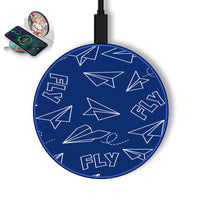 Thumbnail for Paper Airplane & Fly (Blue) Designed Wireless Chargers