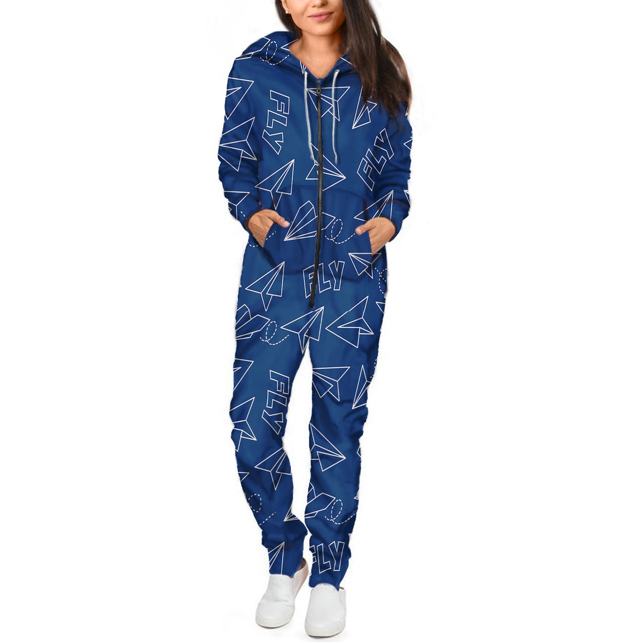 Paper Airplane & Fly (Blue) Designed Jumpsuit for Men & Women