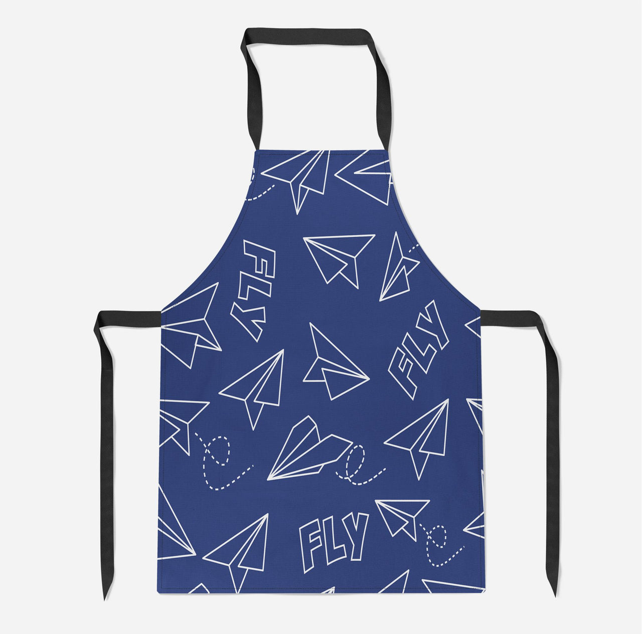 Paper Airplane & Fly (Blue) Designed Kitchen Aprons