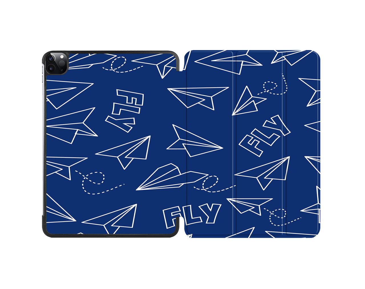 Paper Airplane & Fly (Blue) Designed iPad Cases