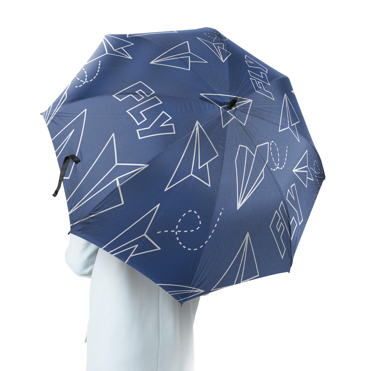 Paper Airplane & Fly (Blue) Designed Umbrella